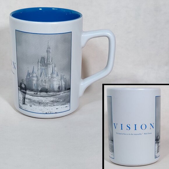 Walt Disney Footsteps Mug Cinderella Castle Photo Vision Quote Disney Parks